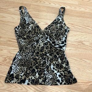 Cheetah print tank with pads and snake charm